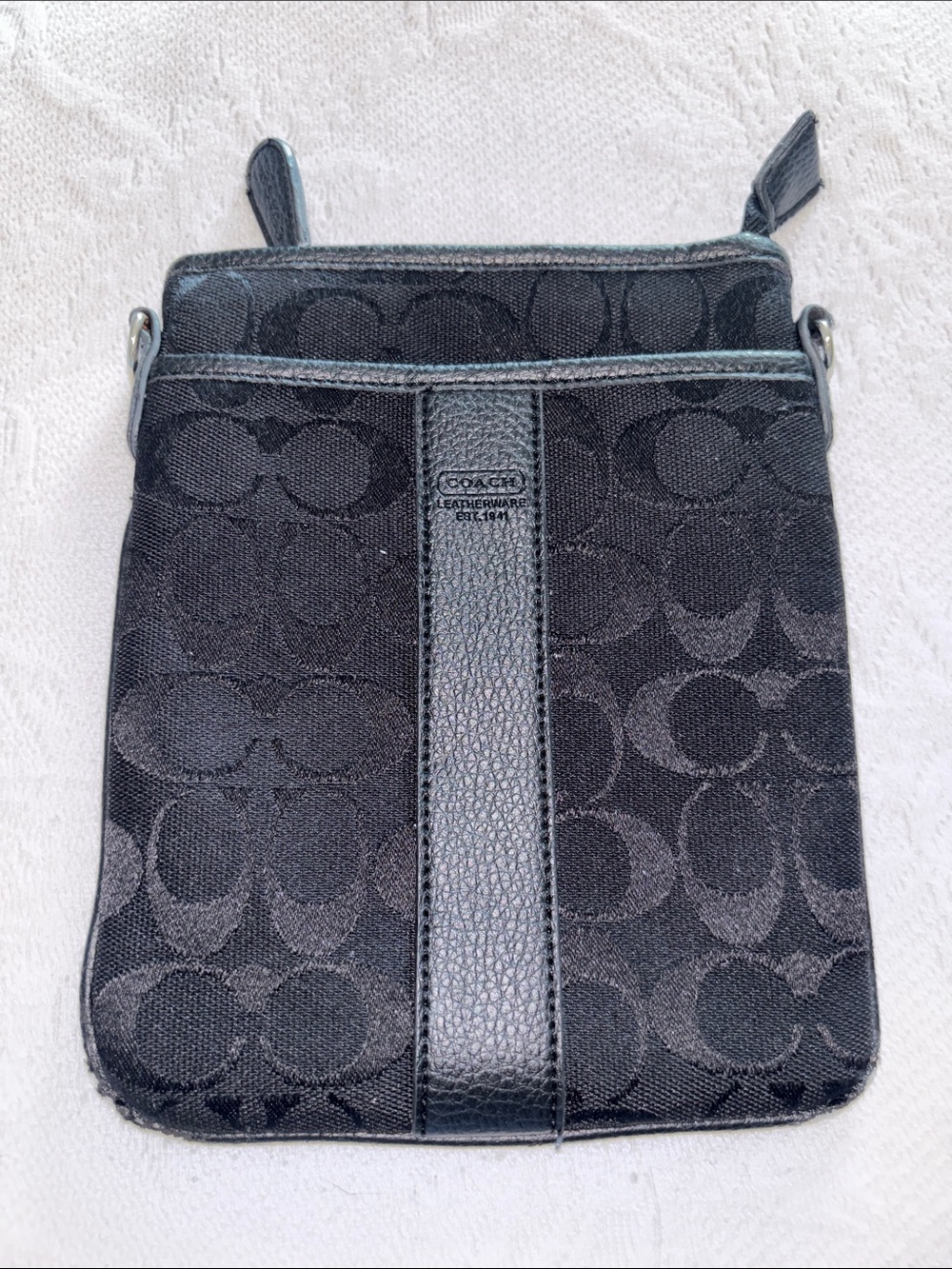 Coach Black Signature Crossbody Pouch